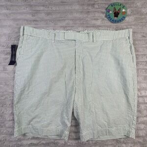 Polo Ralph Lauren Shorts Men's 42 Green‎ White Gingham Check 10" Inseam Preppy